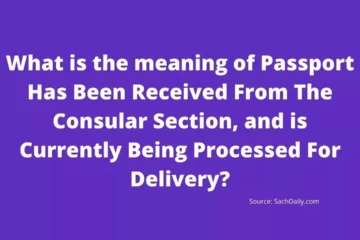 What is the meaning of Passport Has Been Received From The Consular Section, and is Currently Being Processed For Delivery?
